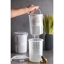 2li 1,5 Litre Süzgeçli Saklama Kabı Zeytinlik Turşuluk