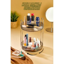 360 Derece Dönebilen Çok Katlı Şeffaf Makyaj Organizeri