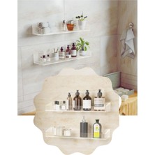 2'li Şeffaf Duvar Rafı, Kendinden Yapışkanlı, Minimal ve Şık Tasarım