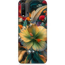 Xiaomi Redmi 9t Uyumlu Çiçekler Arasında Yaşam  Desenli Silikon Kılıf