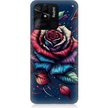 Xiaomi Redmi 10C Uyumlu Siyah Gülün Asaleti  Desenli Silikon Kılıf