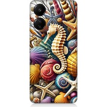 Xiaomi Redmi 13C Uyumlu Denizaltında Denizatı Bahçesi  Desenli Silikon Kılıf