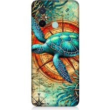 Xiaomi Redmi 12C Uyumlu Pusulada Deniz Kaplumbağası  Desenli Silikon Kılıf