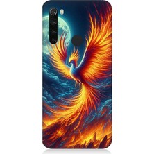 Xiaomi Redmi Note 8 Uyumlu Ateşle Dans Eden Anka  Desenli Silikon Kılıf
