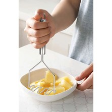 Lüks Paslanmaz Çelik Patates Ezici Patates Ezici Püre Yapıcı 24 cm