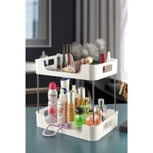 Iki Katlı Çok Amaçlı Masa Düzenleyici, Beyaz, Banyo, Mutfak ve Ofis Için Ideal
