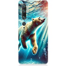 Xiaomi Mi Note 10 Uyumlu Suda Dans Eden Ayı  Desenli Silikon Kılıf
