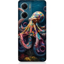 Xiaomi Redmi Note 11E Uyumlu Derinliklerde Sekiz Kol Ahtapot  Desenli Silikon Kılıf