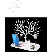 Şık Beyaz Geyik Tasarımlı Takı ve Mücevher Standı, Düzen ve Estetik Sağlar.