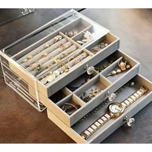 Ekru Renk 3 Çekmeceli Çok Amaçlı Oda Düzenleyici