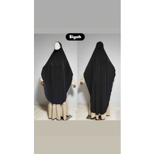 Tam Boy Sandy Sufle Khimar Hijab Eşarp Siyah