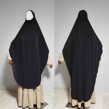 Tam Boy Sandy Sufle Khimar Hijab Eşarp Siyah