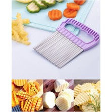 Onikiden Tırtıklı Cips Doğrayıcı, Paslanmaz Şekilli Sebze Meyve Patates Dilimleyici