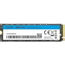 Lexar NM610PRO 2tb Ssd, M.2 2280 Pcie GEN3X4 Nvme 1.4 Dahili, 3300 Mb/sn'ye Kadar Okuma, 2600 Yazı,