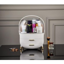 Gri Çekmeceli Makyaj Düzenleyici Organizer, Şık ve Fonksiyonel Depolama Çözümü