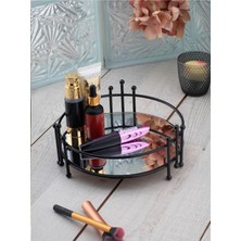 Şık ve Fonksiyonel Aynalı Siyah Makyaj ve Takı Düzenleyici