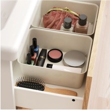 Bej Plastik Takı ve Makyaj Kutusu 20X25X10 Cm, Şık ve Kullanışlı Dolap Düzenleyici