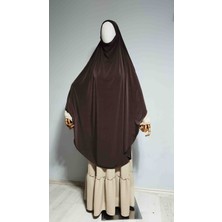 Tam Boy Sandy Sufle Khimar Hijab Eşarp Acı Kahverengi