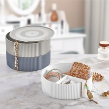 Gri Çok Amaçlı 3'lü Kapaklı Organizer Seti, Makyaj ve Mutfak Için Pratik Saklama