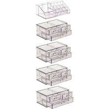 Şık 9 Katlı Akrilik Makyaj ve Takı Düzenleyici Organizer Seti