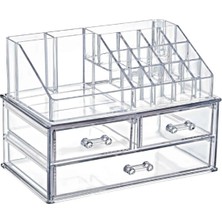 Beyaz 3 Çekmeceli Çok Katlı Düzenleyici Set Makyaj ve Takı Organizeri