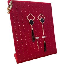 Kırmızı Pleksi Küpe ve Takı Standı, Şık ve Kullanışlı Tasarım