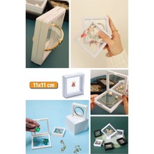 Şeffaf Takı ve Hatıra Saklama Kutusu, 11CM, Renkli Sergi Standı