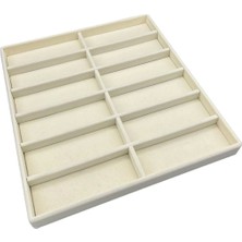 Ekru Süet Bölmeli Gözlük Standı, Şık ve Kullanışlı Tasarım