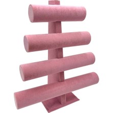 Pembe Dörtlü Bileklik ve Saat Standı, Şık ve Düzenli Sergileme Aracı