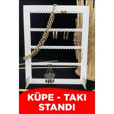 Beyaz Küpe ve Takı Standı, Dekoratif ve Şık Saklama Çözümü