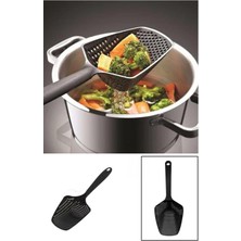 Süzgeçli Kepçe Kızartma ve Makarna Süzgeci Kevgir