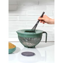 Çok Amaçlı Mikser Kabı, Mikser Kase, Karıştırma Kabı - Süzgeç Pirinç Süzgeci - Kase - 3'ü 1 Arada