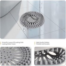 Yuvarlak Silikon Lavabo ve Küvet Süzgeci, Lavabo Tıkacı Gider Koruyucu Gri Renk 1 Adet M-140