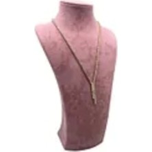 Yerli Süet Kumaş Elisia Manken, Pembe, 25/12 Cm, Takı Sergileme Mankeni