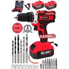 58V 5AH 10MM LED Işıklı Darbeli Şarjlı Çift Akülü Vidalama Matkap