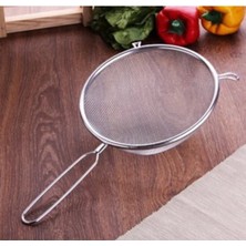 18 cm Metal Saplı Kalaylı Un - Süt - Şeker - Bakliyat Süzgeci