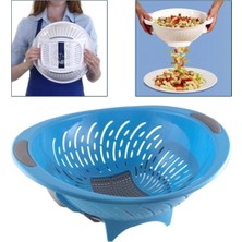 Süzgeç Geniş Hazneli Sert Plastik Akıllı Açılır Kapaklı Pratik Makarna Mantı Süzgeci