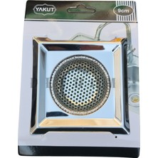 9 cm Paslanmaz Çelik Lavabo Süzgeci - Evye Süzgeci Kare Su Taşmasını Önleyen Dayanıklı Filtre-1 Ade