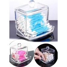 Beyaz Akrilik Kapaklı Kulak Çubuğu Organizeri, Şık ve Kullanışlı Düzen Sağlayıcı