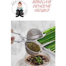 Paslanmaz Çelik Bitki Çayı Süzgeci Yeşil Çay Demleme Süzgeci - Maşalı Bitki Çayı Süzgeç