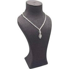 Füme Renk Lüx Sardunya Kumaş Kolye Takı Sergileme Mankeni 31 cm