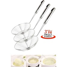 Çelik Kevgir Patates Sebze Yağ Kızartma Süzgeç Lüx Servis Seti Mutfak Tel Kepçe Kızartma Kevgir