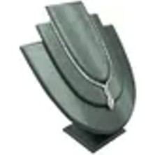 Yeşil Renk Deri Kumaş Kolye Gerdanlık Sergileme Mankeni 25 cm