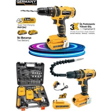 24W Çift Li-Ion Bataryalı Metal Şanzıman Darbeli 27 Parçalı Set