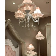 Luluavizem Patentli Özel Tasarım 3 Kollu Ithal Dantelli, Elde Yıkanabilir Başlık Döküm Avize