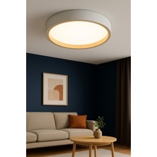 Manes Model Özel Tasarım 42 cm Büyük Boy Modern 3 Renk(Beyaz-Gün Işığı-Sarı) Plafonyer LED Avize