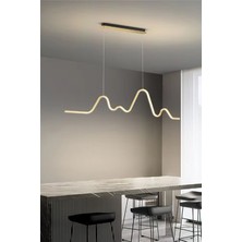 Ritim Modern Tasarım Yatak Odası - Salon - Mutfak Yemek Masası Eskitme Renk Beyaz LED Avize (110 cm