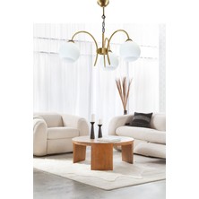 Viva Modern Camlı Metal Kasa Salon Oturma Yatak Odası Üçlü 3lü Avize