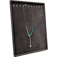 Füme Renk Süet Kumaş Ayaklı Kolye Sergileme Standı 34X24 cm