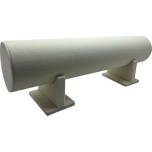 Krem Renk Büyük Boy Süet Kumaş Ayaklı Taç Standı, Şık ve Kullanışlı Tasarım